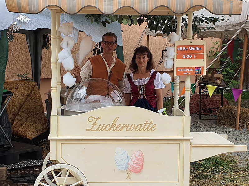 Zuckerwatte Verkaufsstand