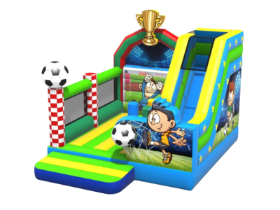 Hüpfburg Fußball  mit Rutsche
