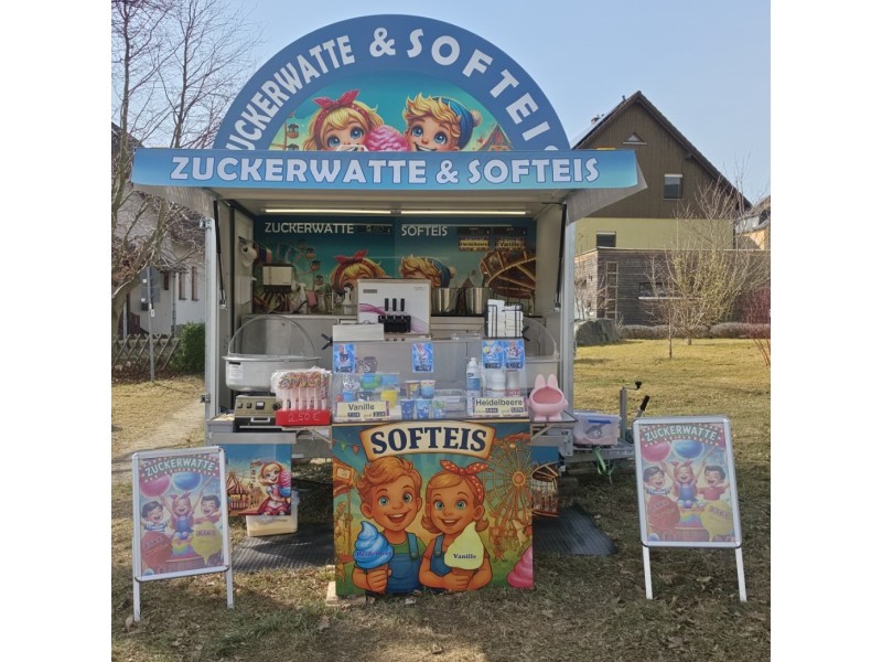 Verkaufsanhänger Zuckerwatte & Softeis